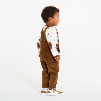 سالوبيت مخملي مضلّع باللون البني للأولاد الصغار